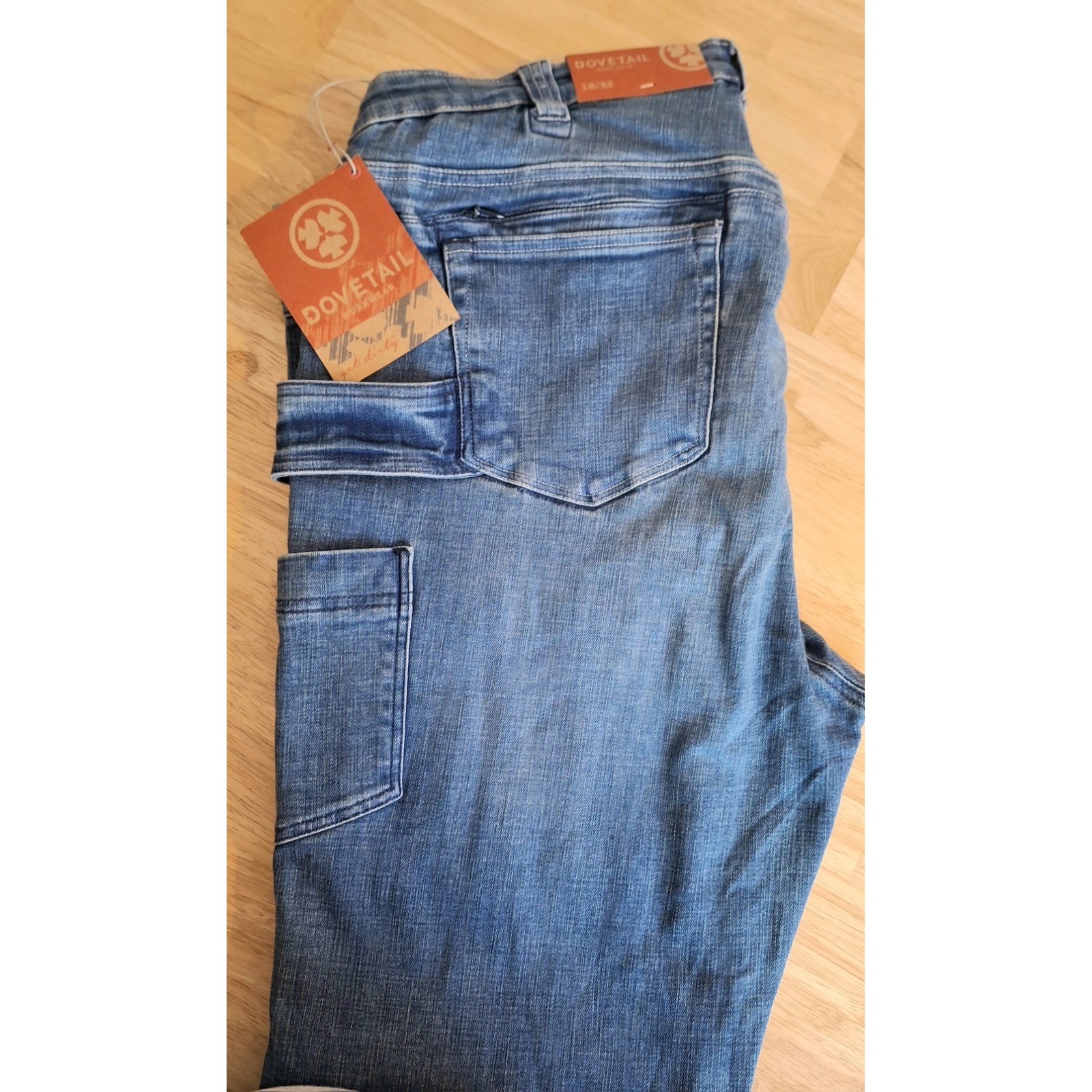 Dovetail Workwear Dx Bootcut Denim Jeans Utility Pants Size 18- 36x31 Nwt — image 2 of 8